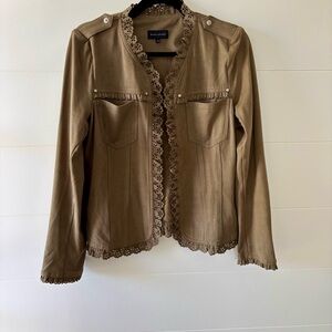 Eva Kayan (French Boutique Brand) Faux Suede Laser Cut Jacket